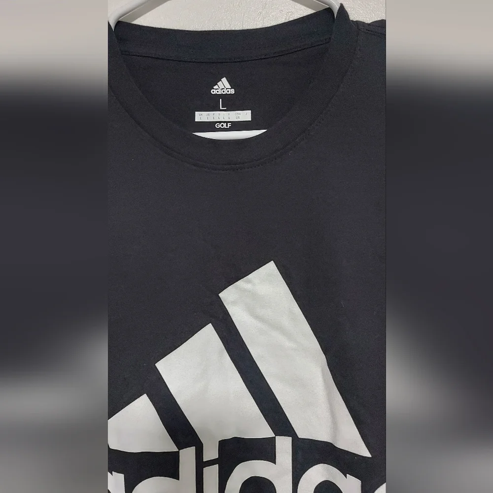 T1-Adidas Men's Black Golf T-Shirt Size Large - Picture 2 of 4